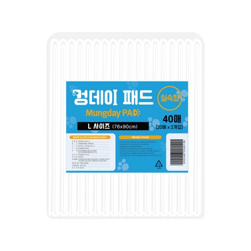멍데이 배변패드 실속형, 40매, 1개