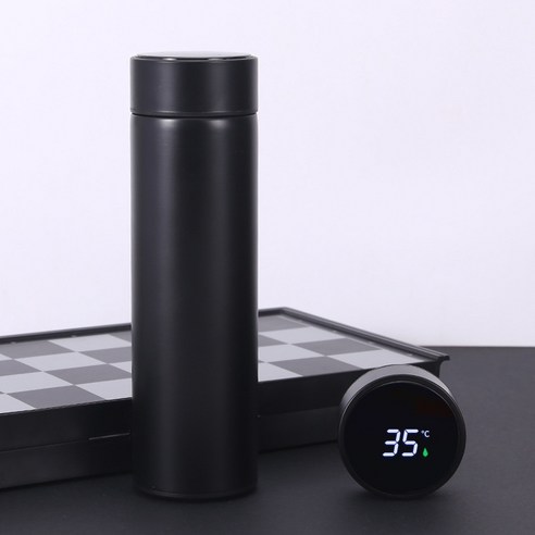 ZZJJC 아이디어 보온병 아이디어 텀블러 아웃도어 보온병, 블랙, 500ml