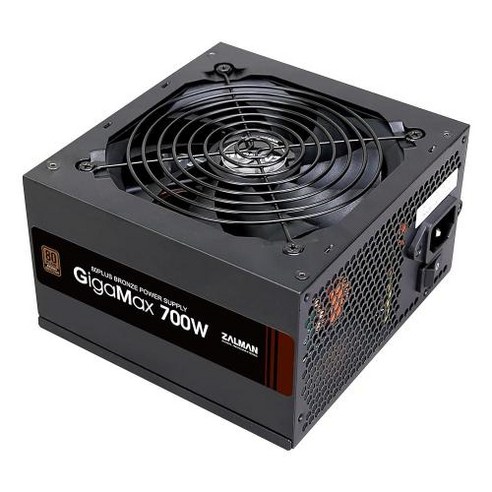 잘만 Zalman GigaMax 700W 80+ 브론즈 전원 공급 장치 고효율 안정적인 출력 80 플러스 PSU 인증 최대 87 효율 비모듈식 700와트, 2) 600 Watts - 80 플러스 브론즈