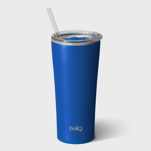 스위그 스텐 보온 보냉 매트 텀블러 22oz(652ml) + 빨대 포함, Matte Blue