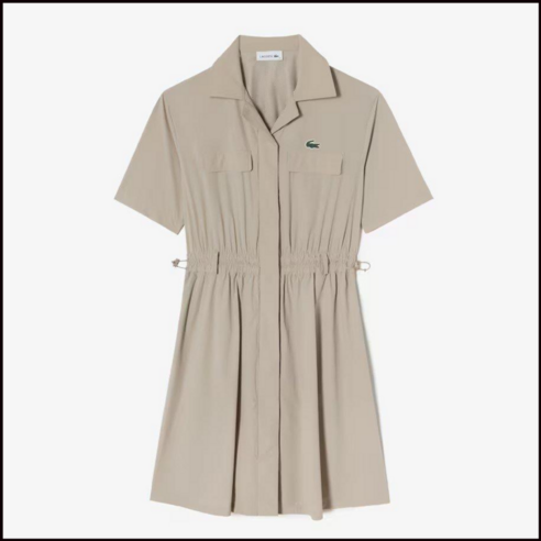 라코스테 LACOSTE 여성 카라 반팔 우븐 드레스 EF414E-54G-CB8 423259