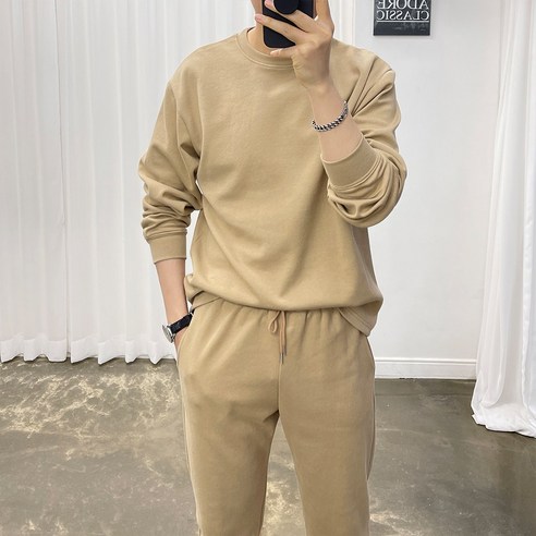아도르클래식 5컬러 무지 세미 오버핏 맨투맨 긴팔티