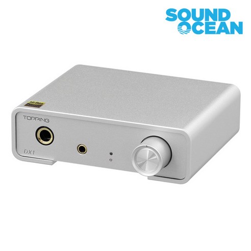 토핑 하이파이 USB 덱 컨버터 헤드폰 앰프 TOPPING HI-FI USB DAC Converter, DX1 실버