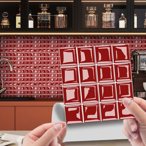 OEM 10pc 3D 크리스탈 타일 스티커 DIY 방수 자체 접착 벽, F
