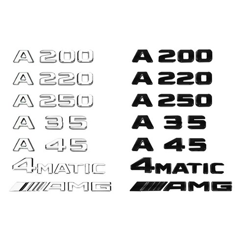 벤츠 A클래스 트렁크 신형 레터링 엠블럼 W176 W177 호환 용품, 2.A200 (블랙)