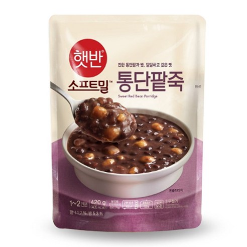 비비고 통단팥죽, 420g, 3개