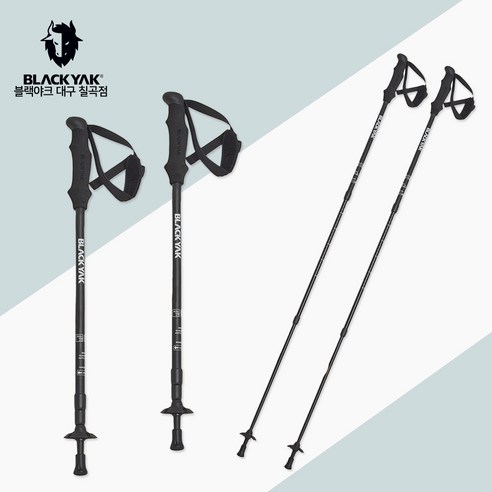 블랙야크 사계절 경량 등산스틱 3단 SET스틱 130 2BYSTX4902 두랄루민 노르딕 워킹 지팡이, 블랙, 1개