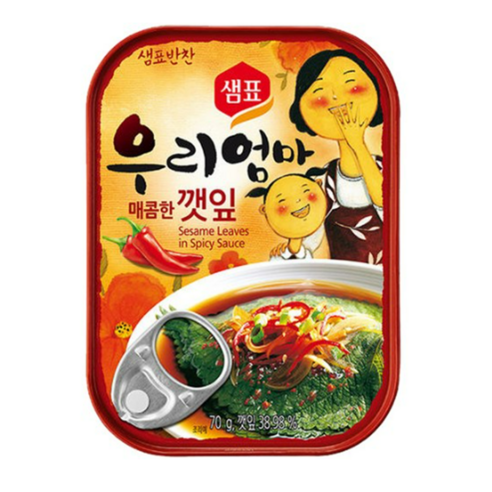 샘표 우리엄마 반찬 매콤한 깻잎, 70g, 6개