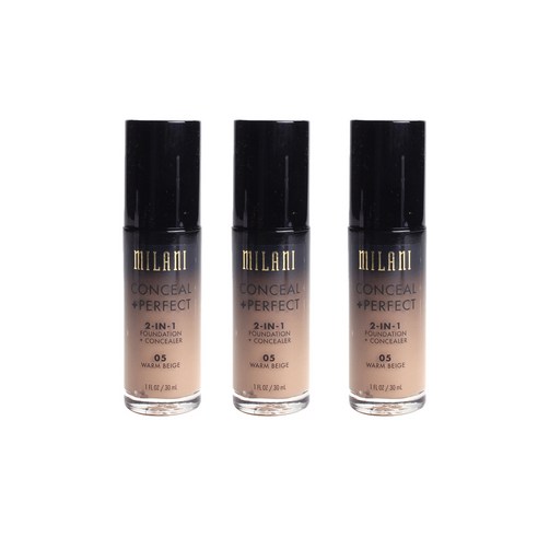 밀라니 컨실 +퍼펙트 2-in-1 파운데이션 + 컨실러 30ml, Warm Beige, 3개