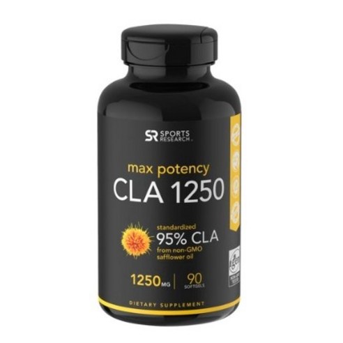 스포츠리서치 맥스 포텐시 95% CLA 1250mg 소프트젤, 90정, 4개