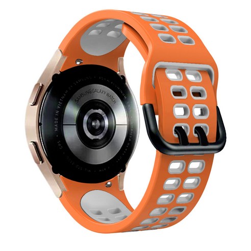 삼성 갤럭시 시계 4 클래식 46mm 42mm / 44mm 42mm 실리콘 스포츠 밴드, Orange Gray, galaxy watch 4 44mm