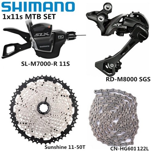 구동계 세라믹풀리 드레일러 자전거변속기shimano xt m8000 slx m7000 1x11s groupset for mtb Bicycle sunrace Sunday 165, 12 sunshine 50T 122L