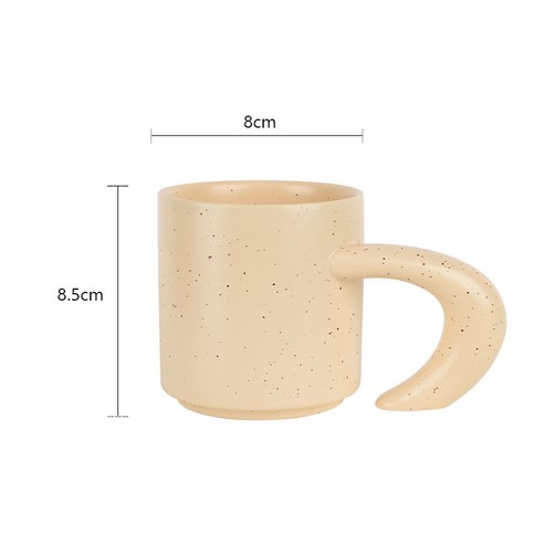 [다나에]홈 세라믹 머그잔 단색 우유 커피 컵, 노란색, 201-300ml