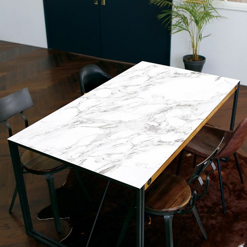 케이홈 방수 가죽 식탁보 테이블보 대리석 패턴, 대리석 L형, 80x120cm