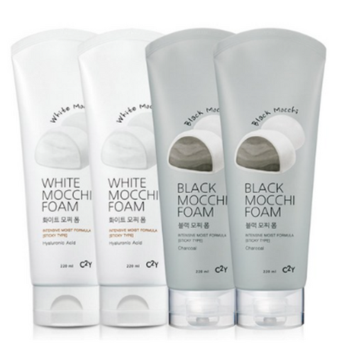 시투와이 모찌 클렌징 폼 화이트 220ml + 블랙 220ml, 2세트