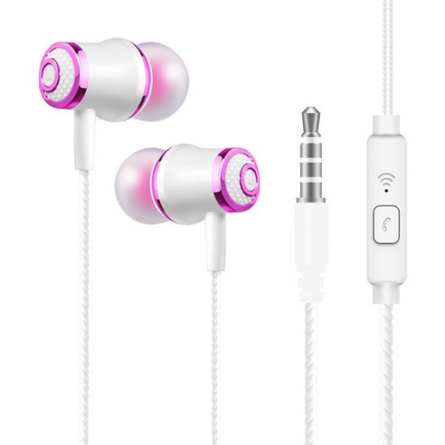 우석 S36 유선 이어폰 이어폰을 꽂습니다 MP3 게임 이어폰 밴드 맥뮤직 이어폰, S65벨티드맥 핑크골드, 규격 없음