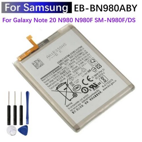 EB-BN980ABY 삼성 갤럭시 노트 20 N980 N980F SM-N980F DS용 교체 배터리 무료 도구 4300mAh, 1개, 한개옵션1