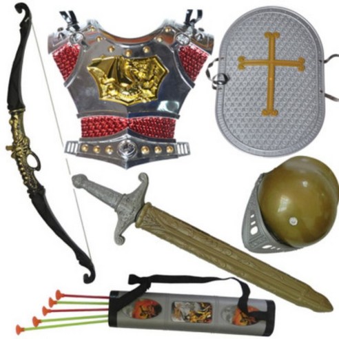 [해외직구] 전사 무기 세트 기사검 방패 레드 포인트 갑옷, 1개, 장난감무기풀세트 Best Top5