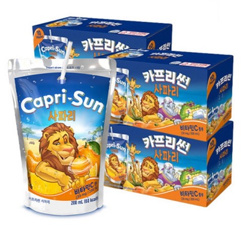 200ml 3종 과일주스 세트 – 사과/오렌지/오렌지망고 카프리썬사파리 200ml 3종 과일주스 세트 – 사과/오렌지/오렌지망고 카프리썬사파리