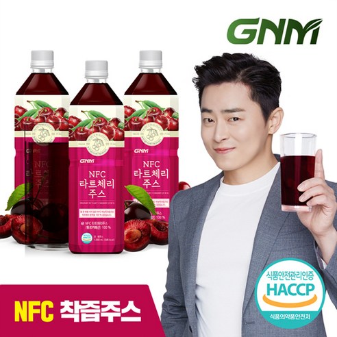 GNM자연의품격 물 넣지 않은 NFC 타트체리 주스 착즙 원액, 3병, 1000ml