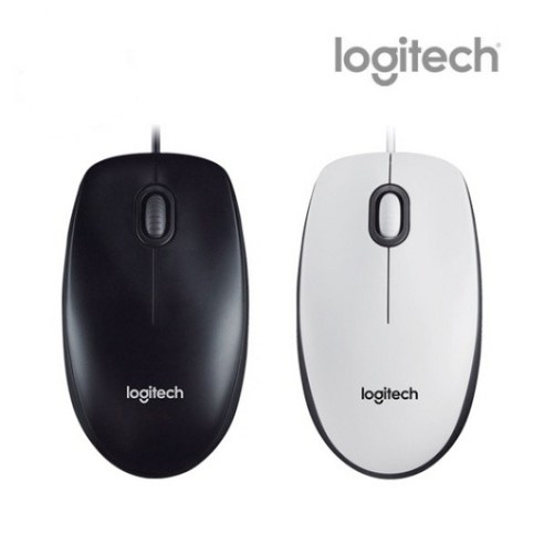 로지텍 유선 광마우스 2버튼+1휠 1000dpi 양손용 그립감 좋은 로지텍정품 마우스, 화이트