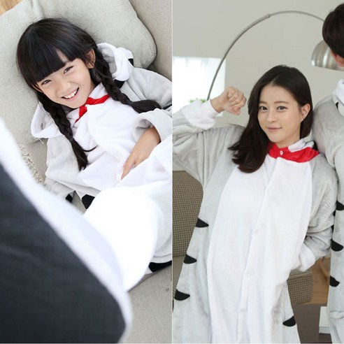 아빠빤쮸엄마브라 극세사 동물잠옷 04언.해.냥
