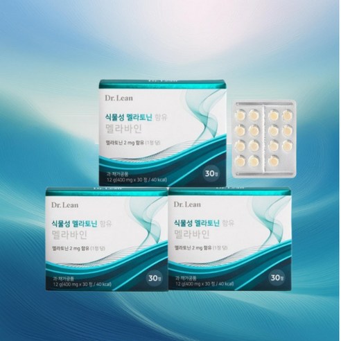 닥터린 식물성 멜라토닌 함유 멜라바인 400mg x 30정 3박스, 설빈 물티슈 1팩, 3개