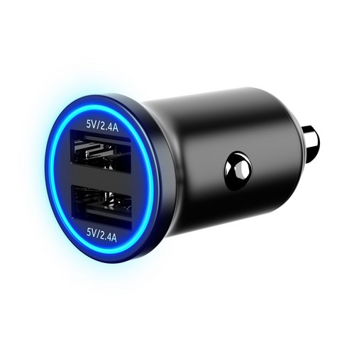 듀얼 USB 금속 자동차 충전기 미니 5V4.8A 담배 라이터 자동차 충전기