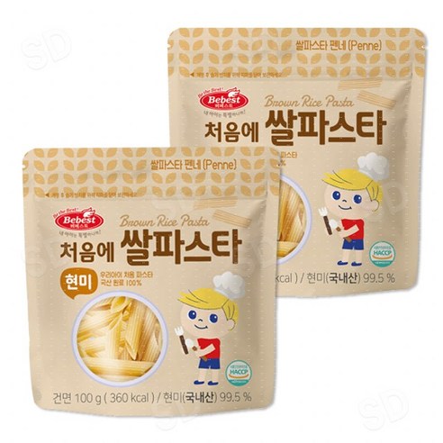 베베스트 처음에 쌀파스타 현미, 100g, 2개