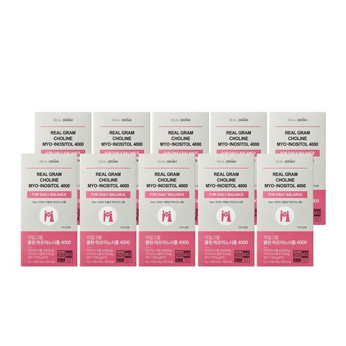 [본사직영] 리얼그램 미국산 콜린 미오이노시톨 고함량 4000mg, 10개, 150g
