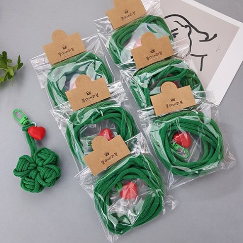 6개) 양말목공예 네잎클로버 키링 만들기 DIY 세트 업사이클링 스승의날 선물 CA 시간 교재