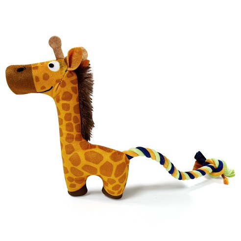 Mailcat 삑삑이 강아지 장난감 기린 인형 장난감 실타래 장난감, 1개