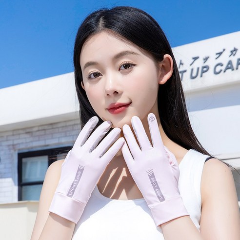 아이스 냉감 햇빛 자외선 차단 여름용 등산 여성 장갑 쿨 매쉬 UV 여름, 핑크, 논슬립매쉬쿨링장갑, 1개