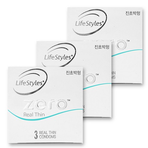 안셀 제로 리얼씬 진초박형 콘돔, 3개입, 3개