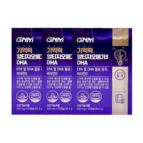 GNM자연의품격 기억력 알티지 오메가3 DHA 840mg 60캡슐, 단품, 1개