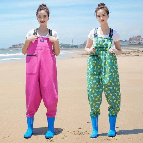 해루질 가슴 장화 갯벌 체험 옷 전신 장화 여성 낚시 물놀이 점프수트, 운동화 사이즈 38