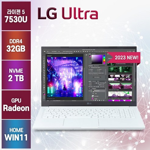 무선마우스 증정 LG전자 울트라PC GX5DK GX56K 15인치 노트북, 화이트, 라이젠5, 2TB, 32GB, WIN11 Home