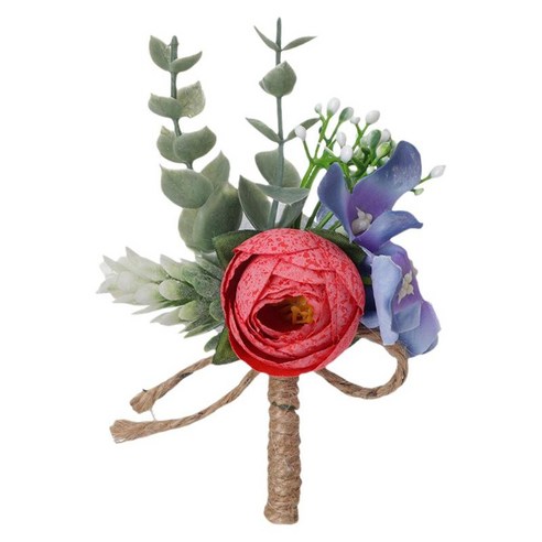 수제 코사지 장식 인공 꽃 남자 boutonniere 신부 코사지 들러리 연회 들러리 댄스 파티를위한 인공 코사지