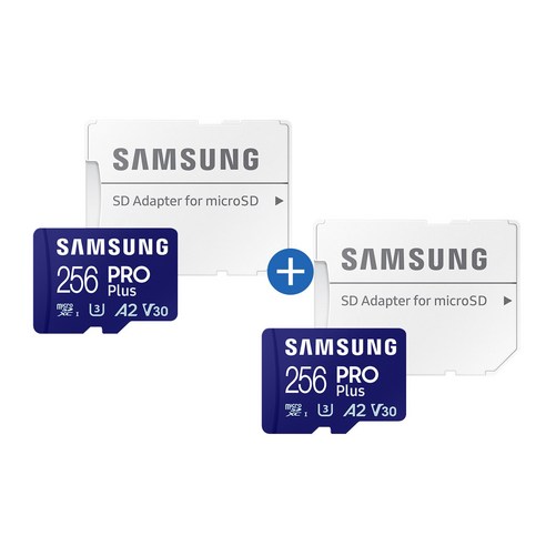 [한정판] 삼성전자 PRO Plus 마이크로SD카드 256GB 2개, 256GB+256GB 삼성evoplus512
