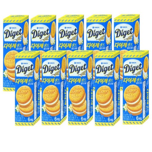 오리온 다이제 밀크크림 샌드, 70g, 10개
