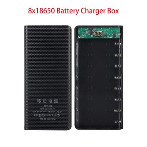 파워뱅크 자작배터리 캠핑용배터리 빠른 충전 18650 보조베터리 20000mAh USB 유형 C 5V 케이스 배터리 저, 05 8x18650 Black