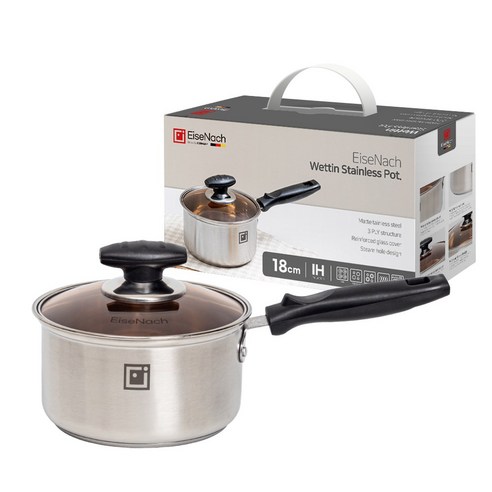집에서 프로 수준의 조리 경험을 위한 아이제나흐 IH 인덕션 겸용 샤틴 스테인레스 냄비 세트