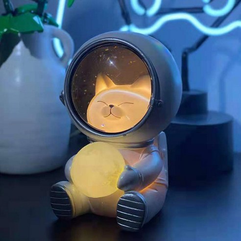 우주인 동물 고양이 곰돌이 LED 무드등 수면등, A(고양이)
