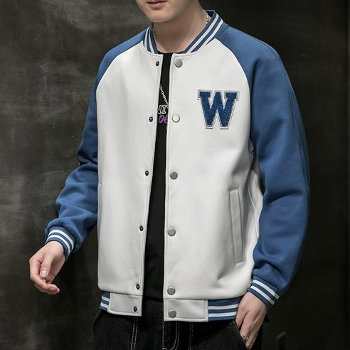 【DF】남자 야구 재킷 가을 새로운 한국어 스타일 트렌디 홍콩 스타일 재킷 유행 캐주얼 자켓