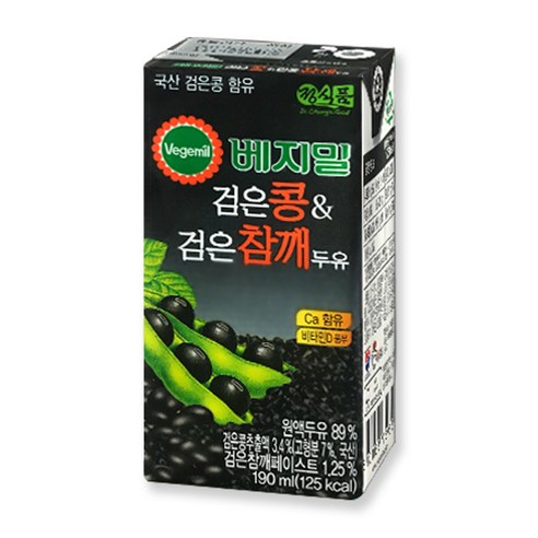 베지밀 검은콩 검은참깨 두유, 190ml, 16개