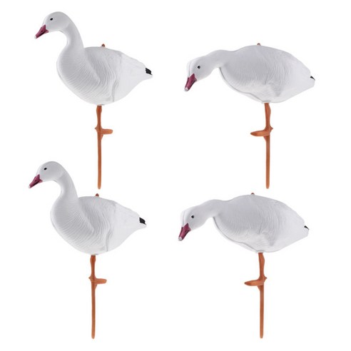 4pcs 전신 디코이 잔디 장식품 Decors Foldable Goose, {"사이즈":"55x24cm"}, {"수건소재":"EVA"}, 화이트