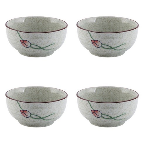deeliz 레트로 세라믹 면기 15.7cm 4개입, 1개, 엘레강스 로터스