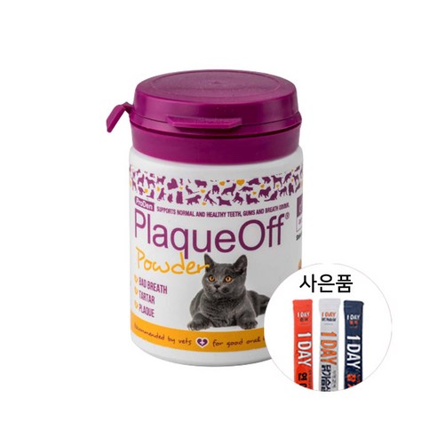 플라그오프 파우더40g 고양이 구취 치석 제거+증정츄르12g 1개, 고양이파우더