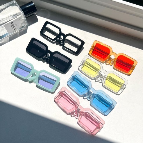 댕댕스 네모 강아지선글라스 5color, 레드, 1개