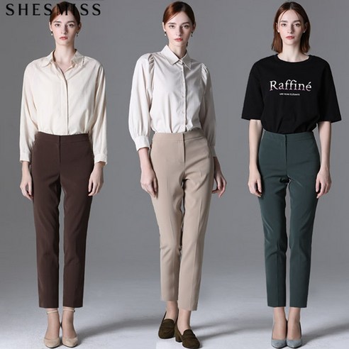 쉬즈미스 로라 슬림 일자핏 슬랙스 팬츠 택가격 138000원